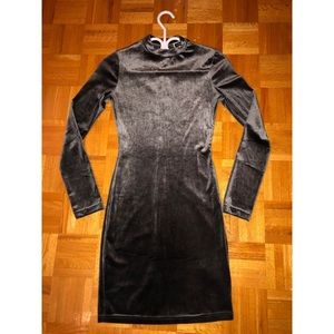 Gray Velvet Dress